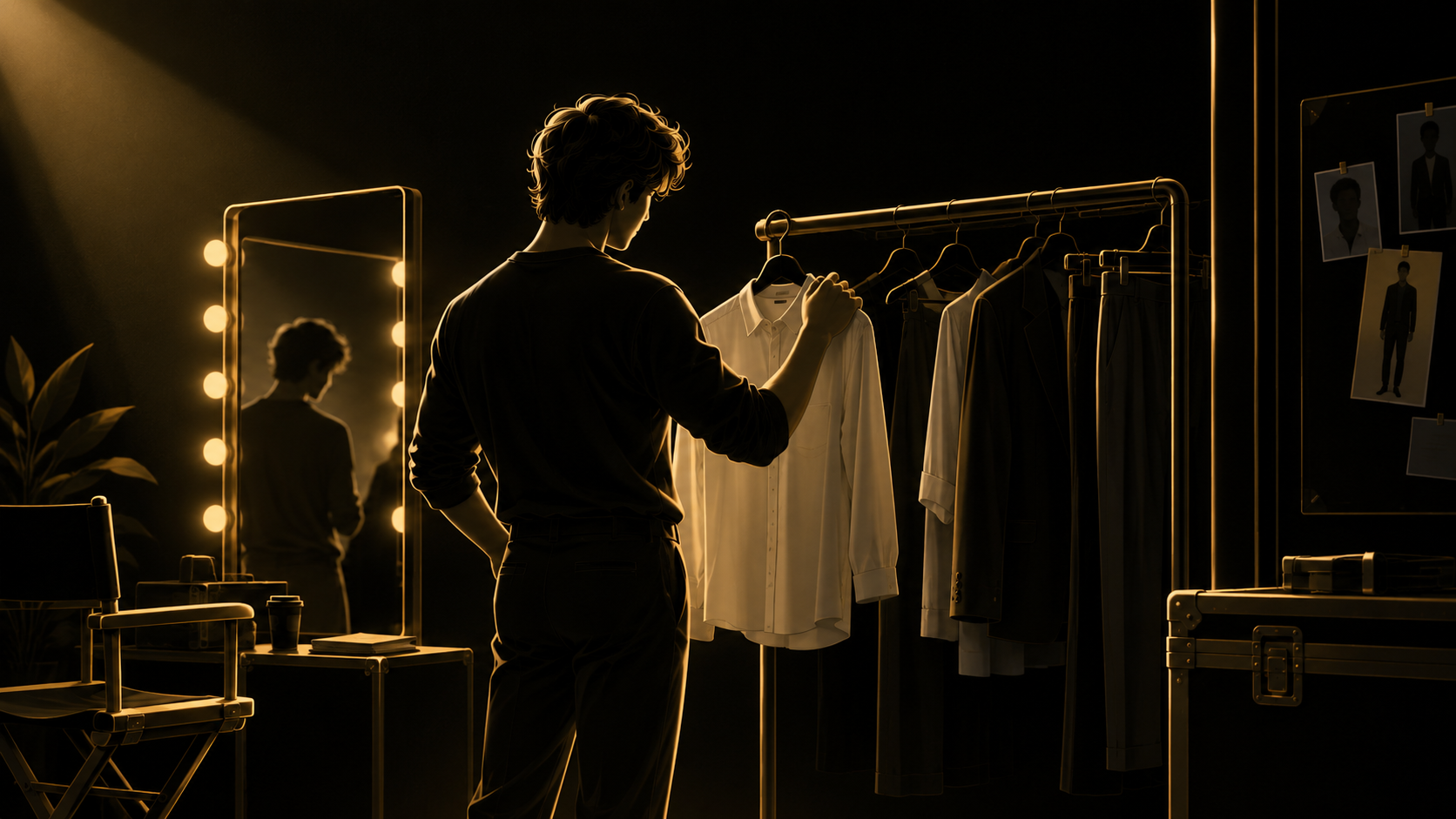 Simple clothing prepared for an audition
